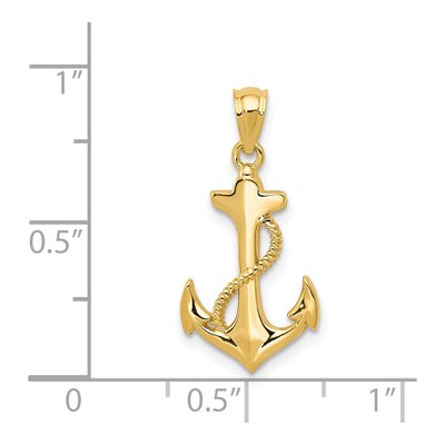 14K Yellow Gold Anchor Pendant – view 5