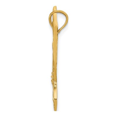 14K Yellow Gold Diamond-Cut Eagle Pendant – view 3