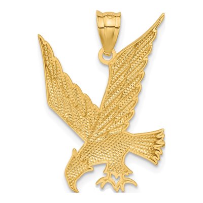 14K Yellow Gold Diamond-Cut Eagle Pendant – view 4
