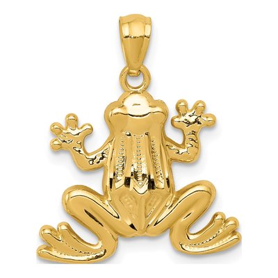 14K Yellow Gold Frog Pendant