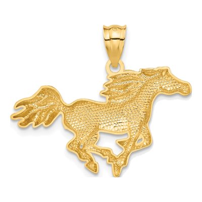 14K Yellow Gold Galloping Horse Pendant – view 4