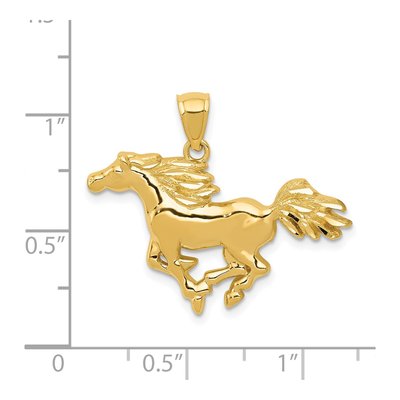 14K Yellow Gold Galloping Horse Pendant – view 5