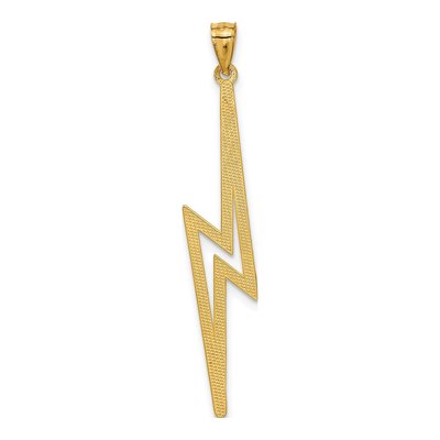 14K Yellow Gold Diamond-Cut Lightning Bolt Pendant – view 4