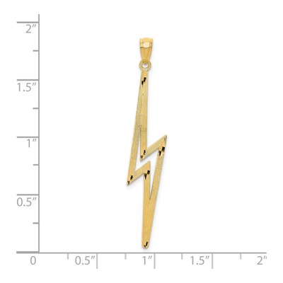 14K Yellow Gold Diamond-Cut Lightning Bolt Pendant – view 5