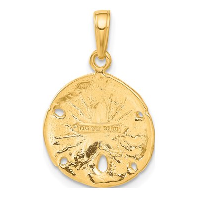 14K Yellow Gold Sand Dollar Pendant – view 4