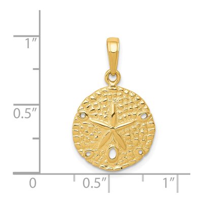 14K Yellow Gold Sand Dollar Pendant – view 5