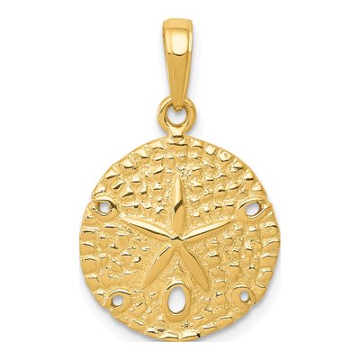 14K Yellow Gold Sand Dollar Pendant