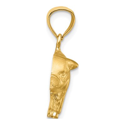14K Yellow Gold Diamond-Cut Pig Pendant – view 3