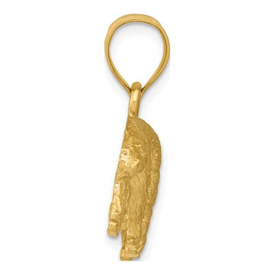 14K Yellow Gold Diamond-Cut Bear Pendant – view 3