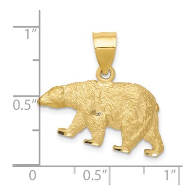 14K Yellow Gold Diamond-Cut Bear Pendant – view 5