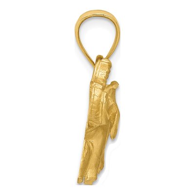 14K Yellow Gold Diamond-Cut Elephant Pendant – view 3