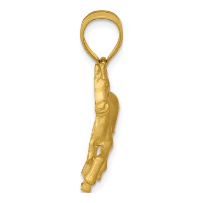 14K Yellow Gold Diamond-Cut Trotting Horse Pendant – view 3
