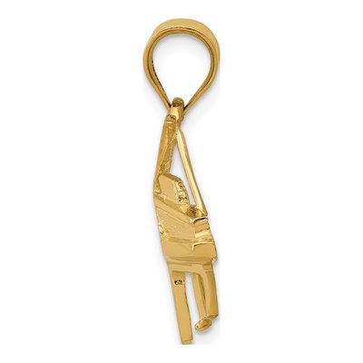 14K Yellow Gold Baby Grand Piano Charm – view 3