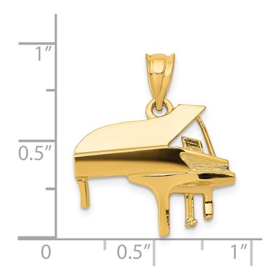 14K Yellow Gold Baby Grand Piano Charm – view 5