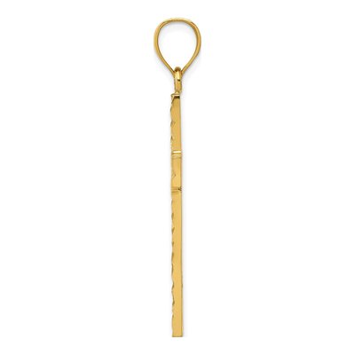 14K Yellow Gold Diamond-Cut Cross Pendant – view 3