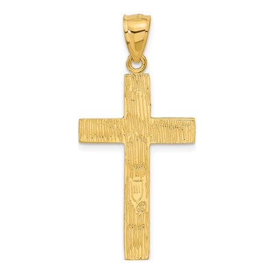 14K Yellow Gold Diamond-Cut Cross Pendant – view 4