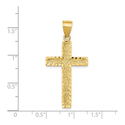 14K Yellow Gold Diamond-Cut Cross Pendant – view 5