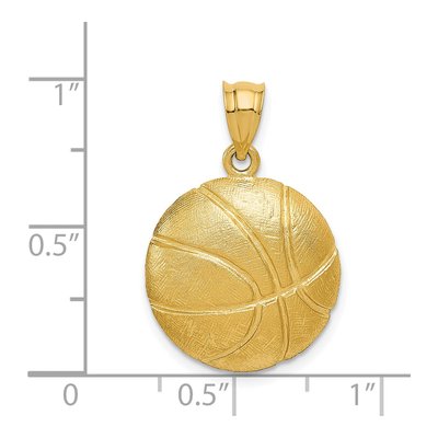 14K Yellow Gold Basketball Pendant – view 5