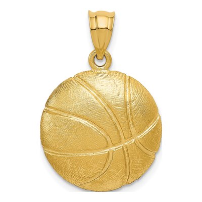 14K Yellow Gold Basketball Pendant