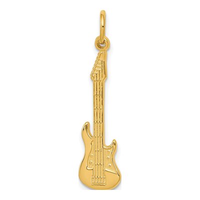 14K Yellow Gold Electric Guitar Pendant