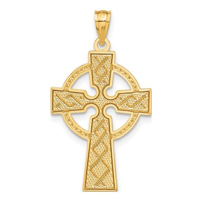 14K Yellow Gold Celtic Cross Pendant – view 4