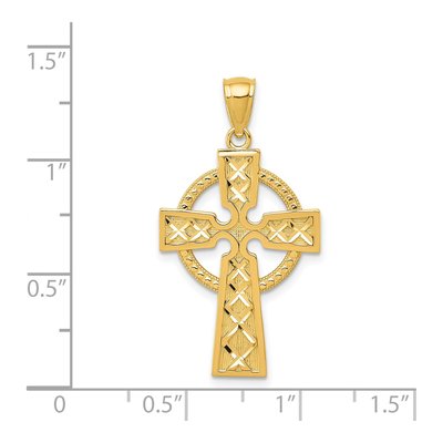14K Yellow Gold Celtic Cross Pendant – view 5