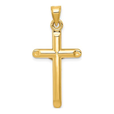 14K Two-Tone Gold Hollow Crucifix Pendant – view 5