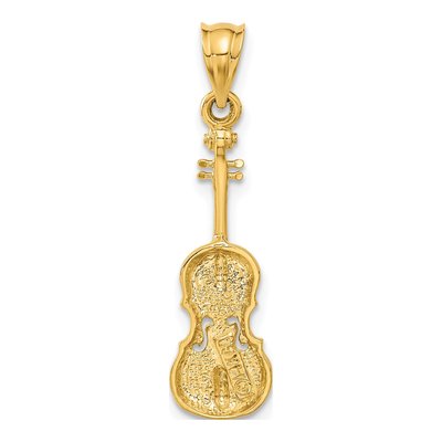 14K Yellow Gold Violin Pendant – view 4