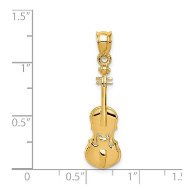 14K Yellow Gold Violin Pendant – view 5