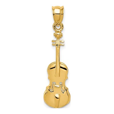 14K Yellow Gold Violin Pendant