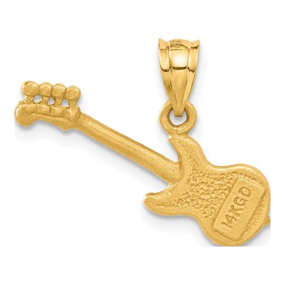 14K Gold 3D Electric Guitar Charm Pendant – view 4