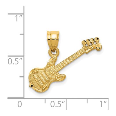 14K Gold 3D Electric Guitar Charm Pendant – view 5