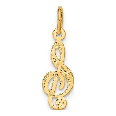 14K Yellow Gold Treble Clef Pendant – view 4
