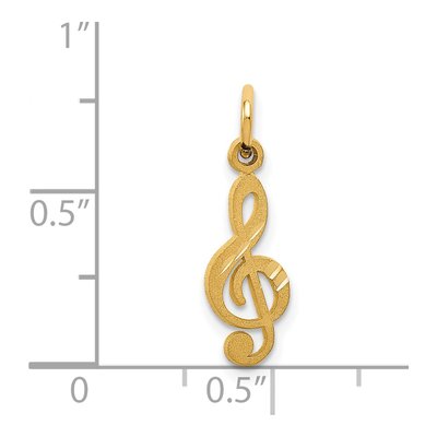 14K Yellow Gold Treble Clef Pendant – view 5