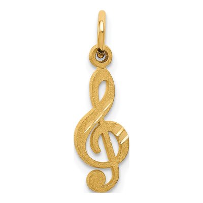 14K Yellow Gold Treble Clef Pendant