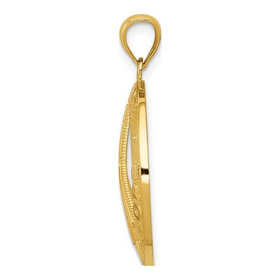 14K Yellow Gold Peace Sign Pendant – view 3