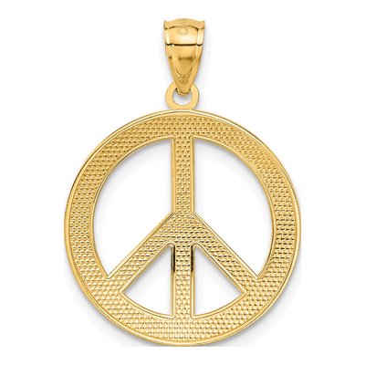 14K Yellow Gold Peace Sign Pendant – view 4