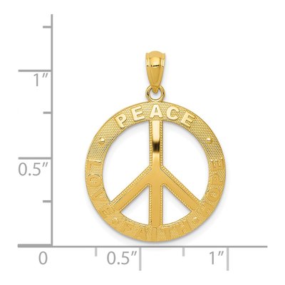 14K Yellow Gold Peace Sign Pendant – view 5