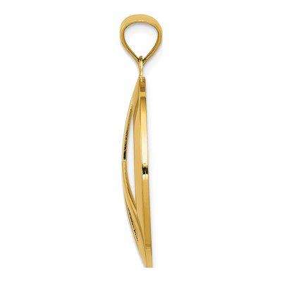 14K Yellow Gold Peace Sign Pendant – view 3