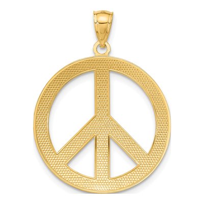 14K Yellow Gold Peace Sign Pendant – view 4
