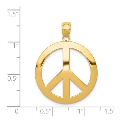 14K Yellow Gold Peace Sign Pendant – view 5