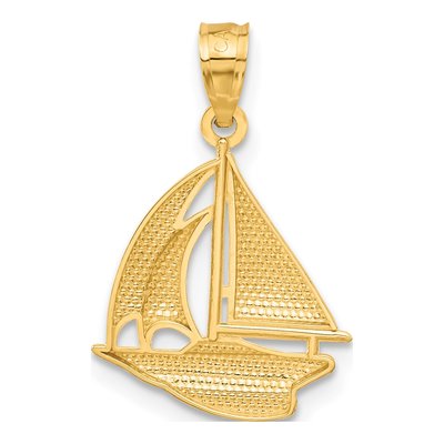 14K Yellow Gold Sailboat Pendant – view 4