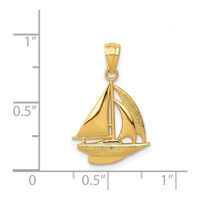 14K Yellow Gold Sailboat Pendant – view 5