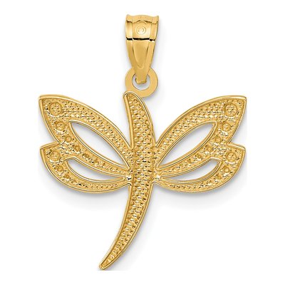14K Yellow Gold Dragonfly Pendant – view 4
