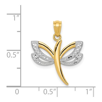 14K Yellow Gold Dragonfly Pendant – view 5