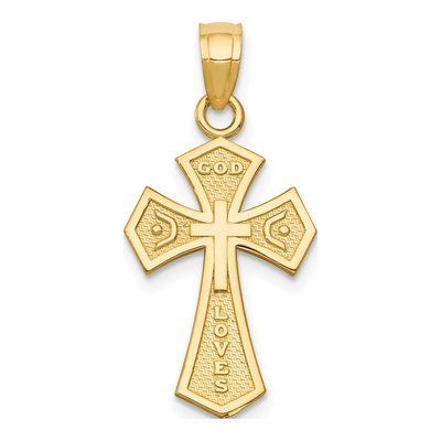 14K Yellow Gold Reversible Passion Cross Pendant – view 5