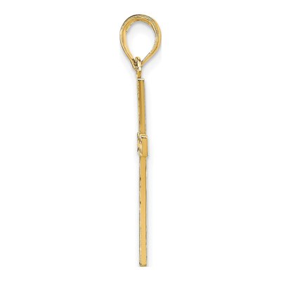 14K Yellow Gold Reversible Faith Hope Love Cross Pendant – view 3