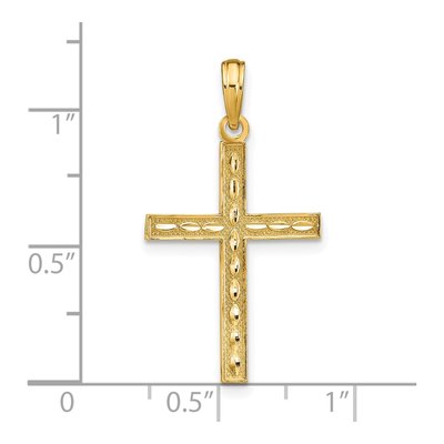 14K Yellow Gold Reversible Faith Hope Love Cross Pendant – view 4