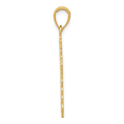 14K Yellow Gold Lacey Trim Cross Pendant – view 3