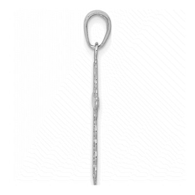 14K White Gold Lacey Trim Cross Pendant – view 3